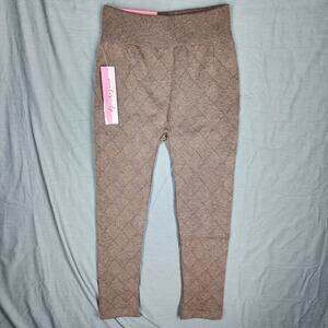 Women's First Kick Brown Fleece Lined Cozy Maternity Leggings L/XL